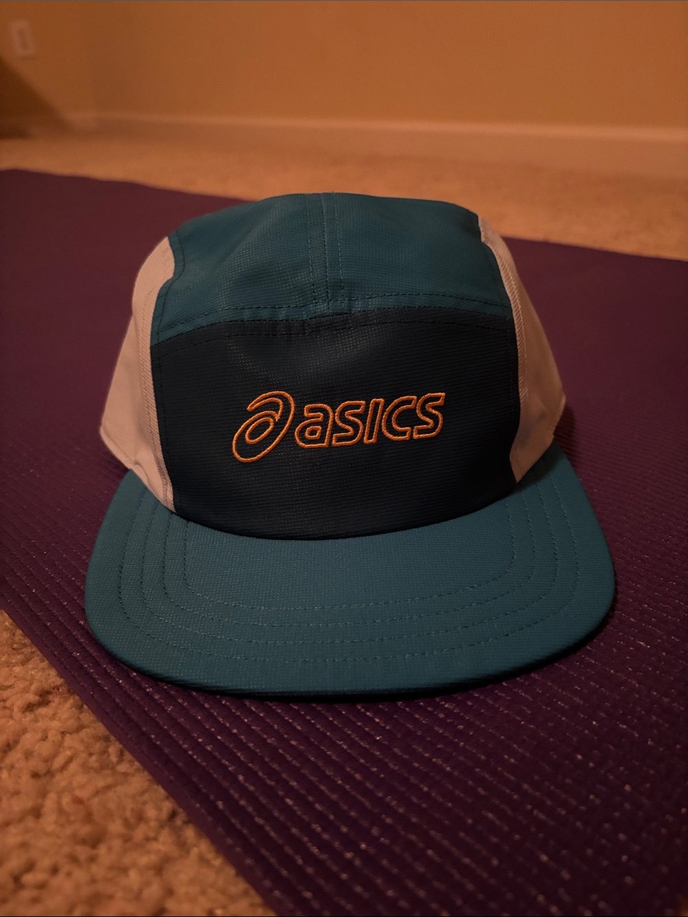 Asics Teal, Dark Teal & White Sport Cap with Orange Logo